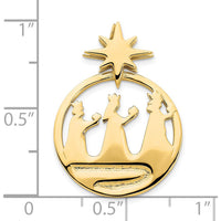 14K Yellow Gold Polished Three Wise Men and North Star Slide Pendant - 25.5mm Length by Oro Pregiato