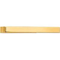 14K Yellow Gold Polished Tie Bar - 50mm Solid Engravable Men's Accessory by Oro Pregiato
