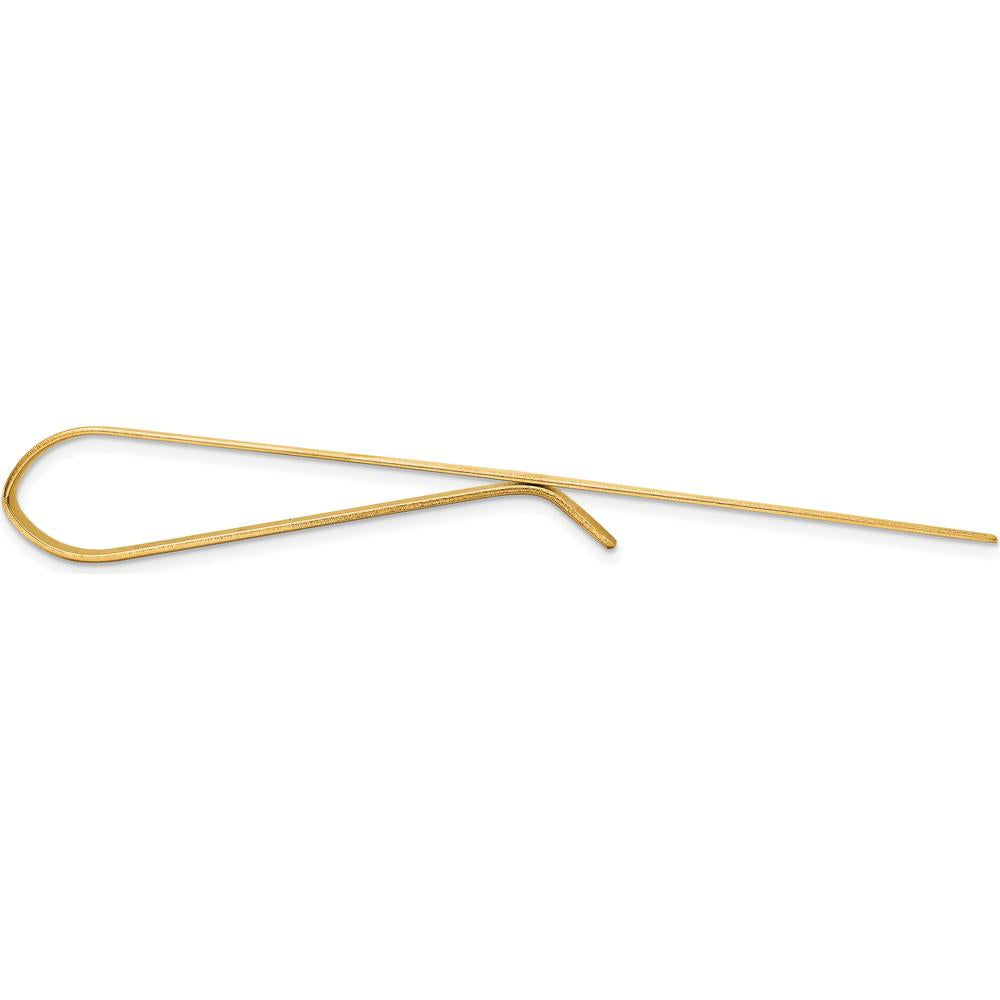 14K Yellow Gold Polished Tie Bar - 50mm Solid Engravable Men's Accessory by Oro Pregiato