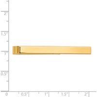 14K Yellow Gold Polished Tie Bar - 50mm Solid Engravable Men's Accessory by Oro Pregiato