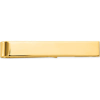 14K Yellow Gold Polished Tie Bar - 50mm Solid Engravable Men's Accessory by Oro Pregiato