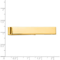 14K Yellow Gold Polished Tie Bar - 50mm Solid Engravable Men's Accessory by Oro Pregiato