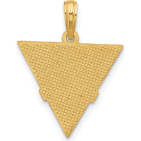 14K Yellow Gold Polished Triangle Caduceus Charm - Durable and Versatile Design by Oro Pregiato