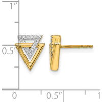 14K Yellow Gold Polished Triangle Diamond Post Earrings - 0.52 Carat Total Diamond Weight by Monteluci Fine Jewelry