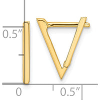 14K Yellow Gold Polished Triangle Hoop Earrings - Modern Geometric Design by Oro Pregiato