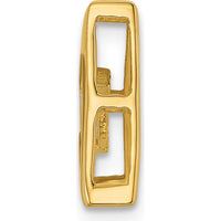 14K Yellow Gold Polished Triangle Pendant with Baguette Diamond - 0.12 Carat Total Diamond Weight by Oro Pregiato