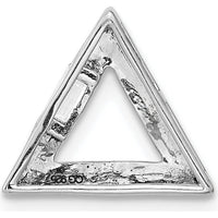 14K Yellow Gold Polished Triangle Pendant with Baguette Diamond - 0.12 Carat Total Diamond Weight by Oro Pregiato