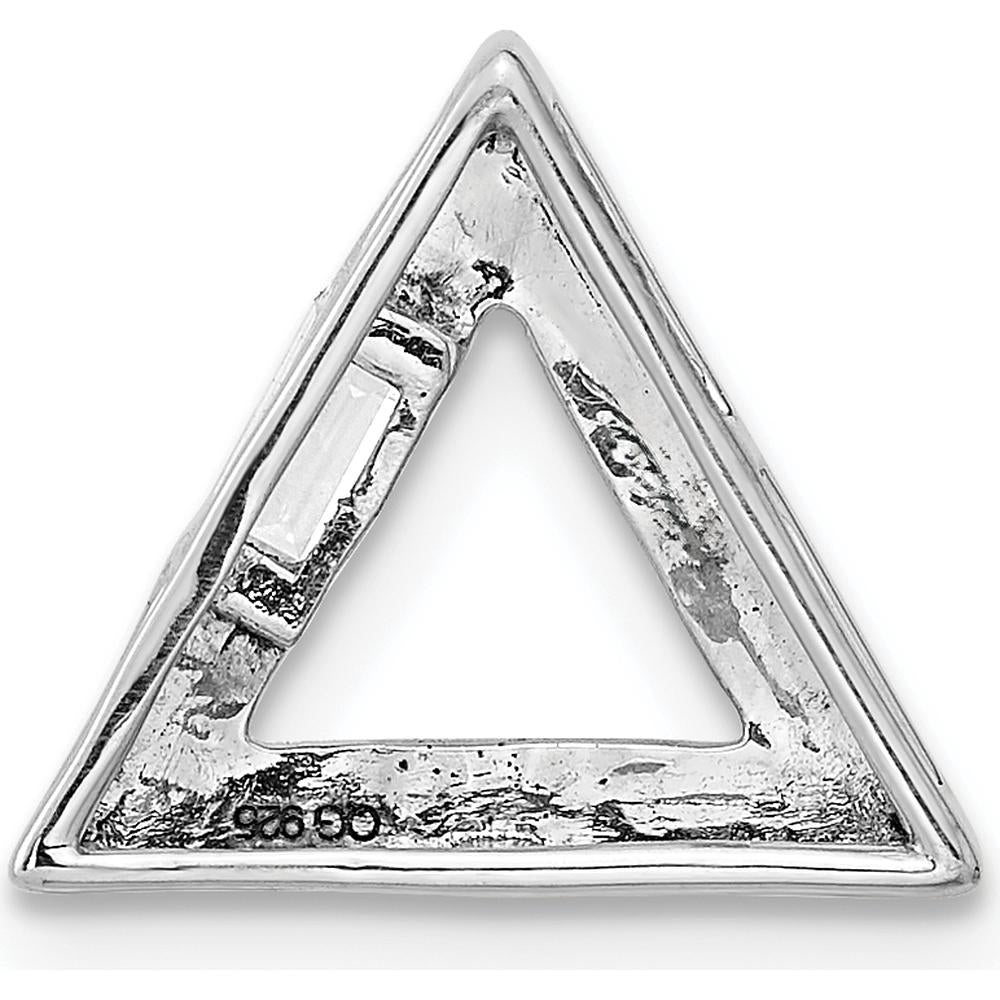 14K Yellow Gold Polished Triangle Pendant with Baguette Diamond - 0.12 Carat Total Diamond Weight by Oro Pregiato