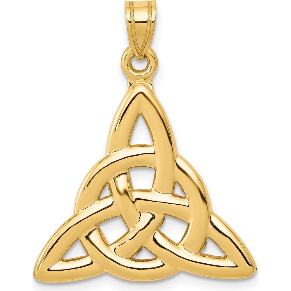 14K Yellow Gold Polished Trinity Knot Pendant - Elegant Symbolic Design by Oro Pregiato