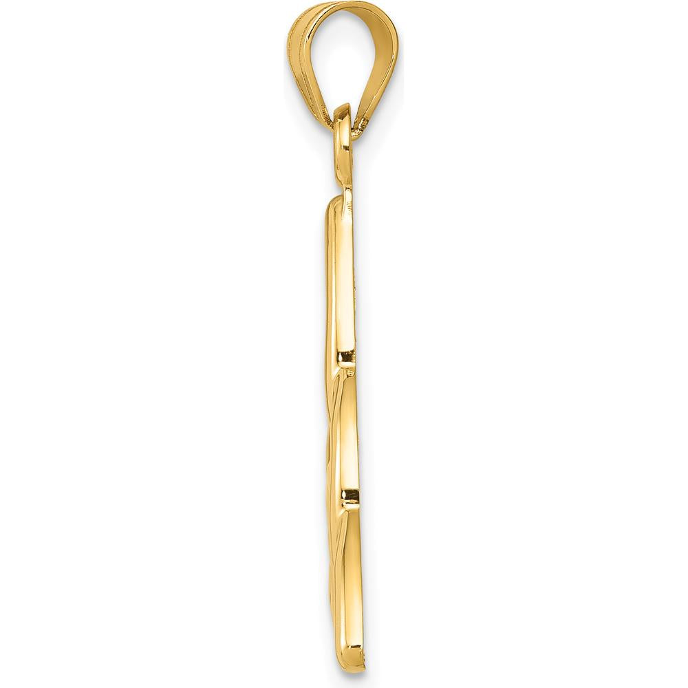 14K Yellow Gold Polished Trinity Knot Pendant - Elegant Symbolic Design by Oro Pregiato