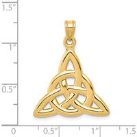 14K Yellow Gold Polished Trinity Knot Pendant - Elegant Symbolic Design by Oro Pregiato