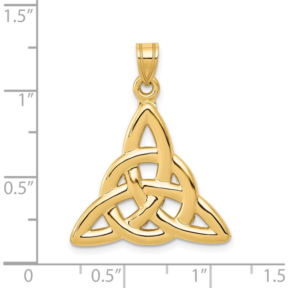 14K Yellow Gold Polished Trinity Knot Pendant - Elegant Symbolic Design by Oro Pregiato