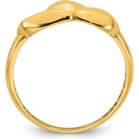 14K Yellow Gold Polished Trio Domed Fashion Ring - 1.2mm Band Width by 0
