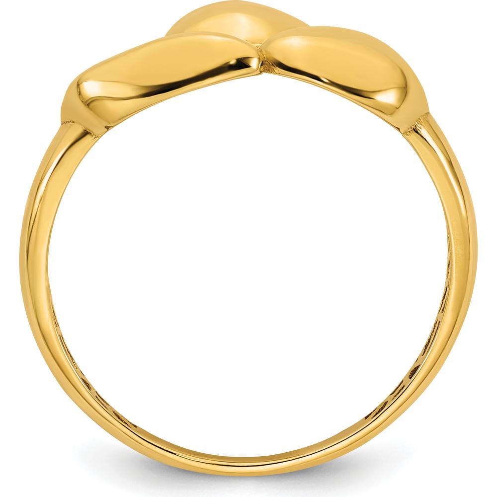14K Yellow Gold Polished Trio Domed Fashion Ring - 1.2mm Band Width by 0