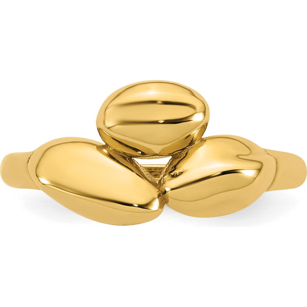 14K Yellow Gold Polished Trio Domed Fashion Ring - 1.2mm Band Width by 0