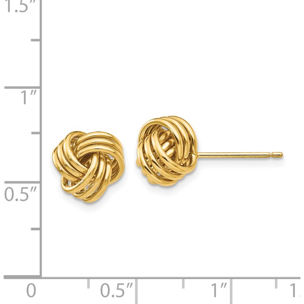 14K Yellow Gold Polished Triple Knot Button Post Earrings by 0