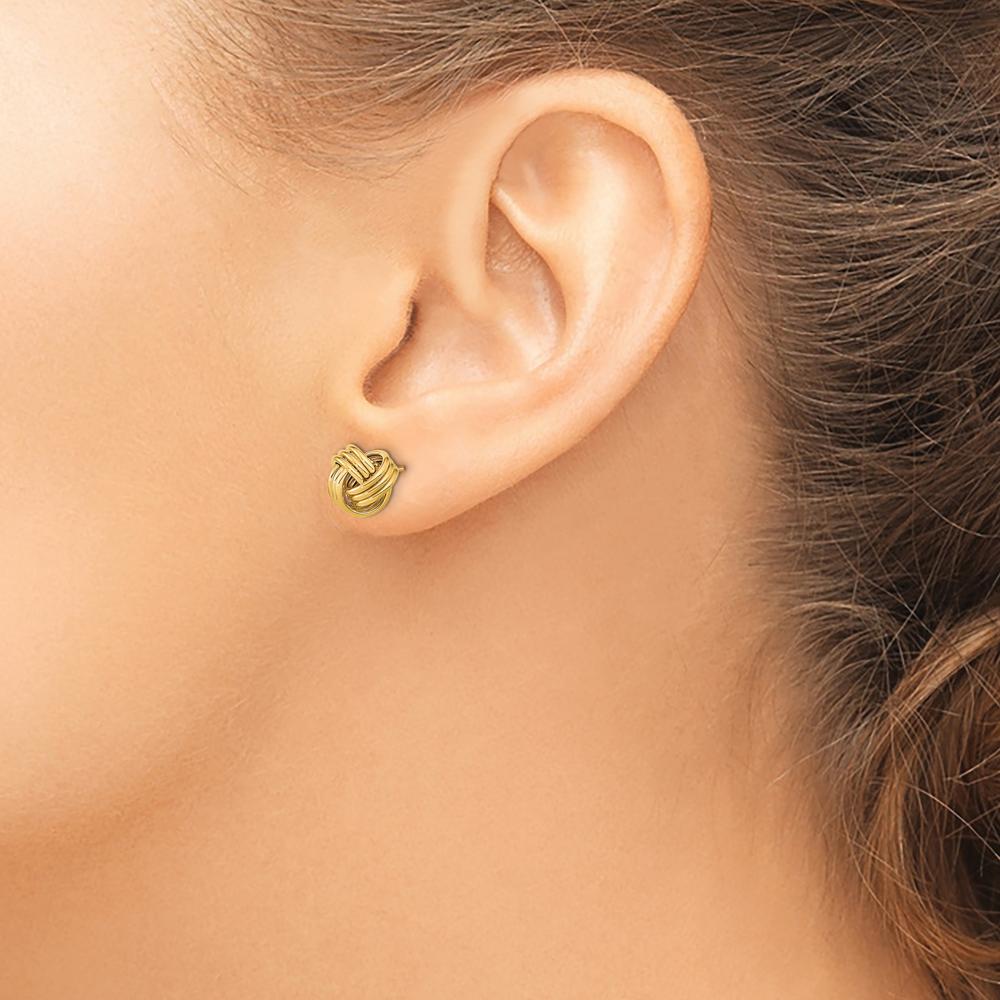 14K Yellow Gold Polished Triple Love Knot Post Earrings by 0