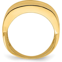 14K Yellow Gold Polished Triple Ridge Dome Fashion Ring by 0