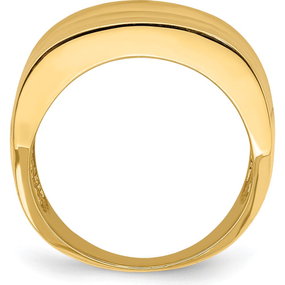 14K Yellow Gold Polished Triple Ridge Dome Fashion Ring by 0