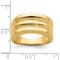 14K Yellow Gold Polished Triple Ridge Dome Fashion Ring by 0