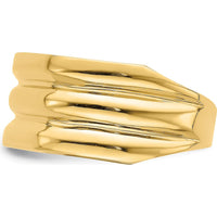 14K Yellow Gold Polished Triple Ridge Dome Fashion Ring by 0