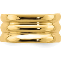 14K Yellow Gold Polished Triple Ridge Dome Fashion Ring by 0