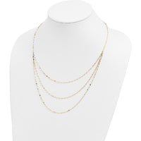 14K Yellow Gold Polished Triple Strand Bib Necklace - 19.5" by 0
