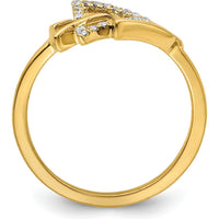 14K Yellow Gold Polished Triple Triangle Diamond Ring with 17 Diamonds - 0.013 Carat Total Diamond Weight by 0