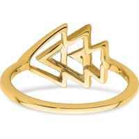 14K Yellow Gold Polished Triple Triangle Diamond Ring with 17 Diamonds - 0.013 Carat Total Diamond Weight by 0