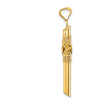 14K Yellow Gold Polished Tube Cross Pendant with Center Wrap - 34.7mm Length by Oro Pregiato