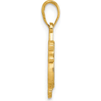 14K Yellow Gold Polished Turkey Pendant with Textured Back - 24.2mm Length by Oro Pregiato