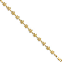 14K Yellow Gold Polished Turtle 7" Charm Bracelet with 12 Turtle Stations by Oro Pregiato