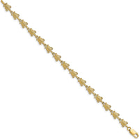 14K Yellow Gold Polished Turtle Bracelet with 15 Stations - 7.25" Length by Oro Pregiato