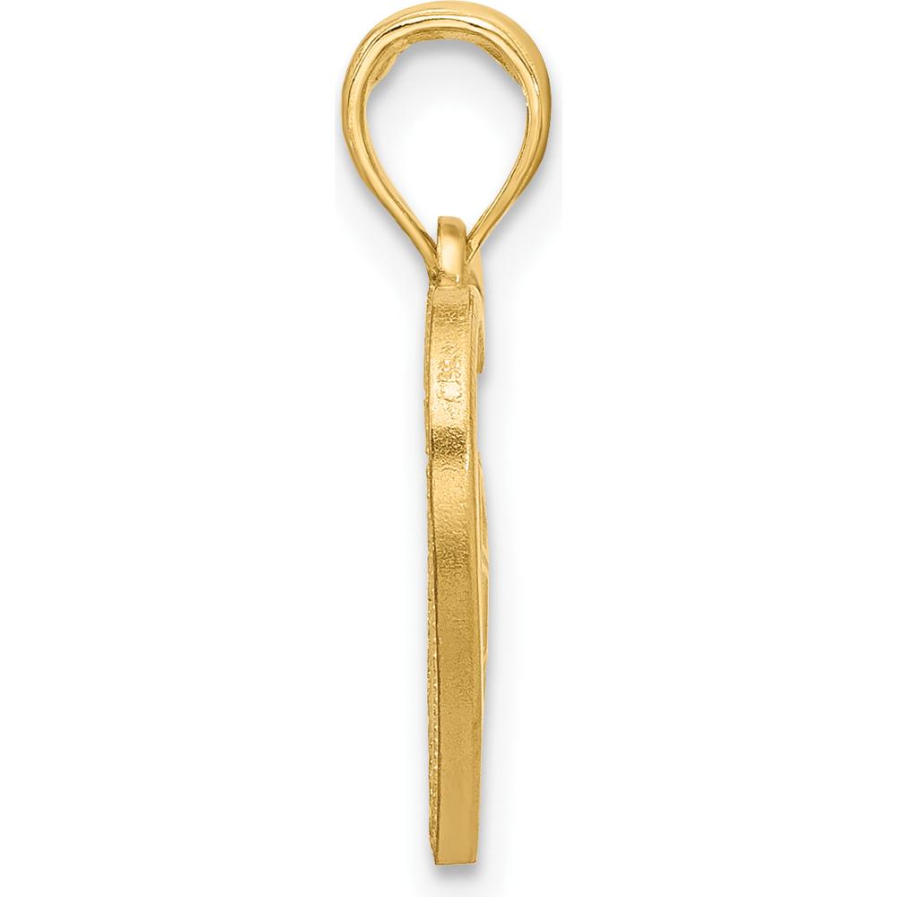 14K Yellow Gold Polished Turtle in Heart Pendant by Oro Pregiato