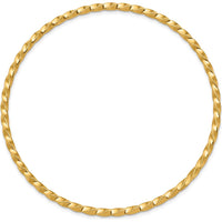 14K Yellow Gold Polished Twisted 2.5mm Slip-On Round Bangle Bracelet by Oro Pregiato