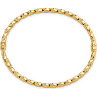 14K Yellow Gold Polished Twisted 3.20mm Hinged Oval Bangle Bracelet by Oro Pregiato