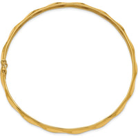 14K Yellow Gold Polished Twisted 5mm Flexible Bangle Bracelet - Women's Luxury Jewelry by Oro Pregiato