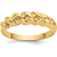 14K Yellow Gold Polished Twisted Dome Fashion Ring - Modern and Sleek Design by 0