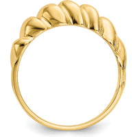 14K Yellow Gold Polished Twisted Dome Fashion Ring - Modern and Sleek Design by 0