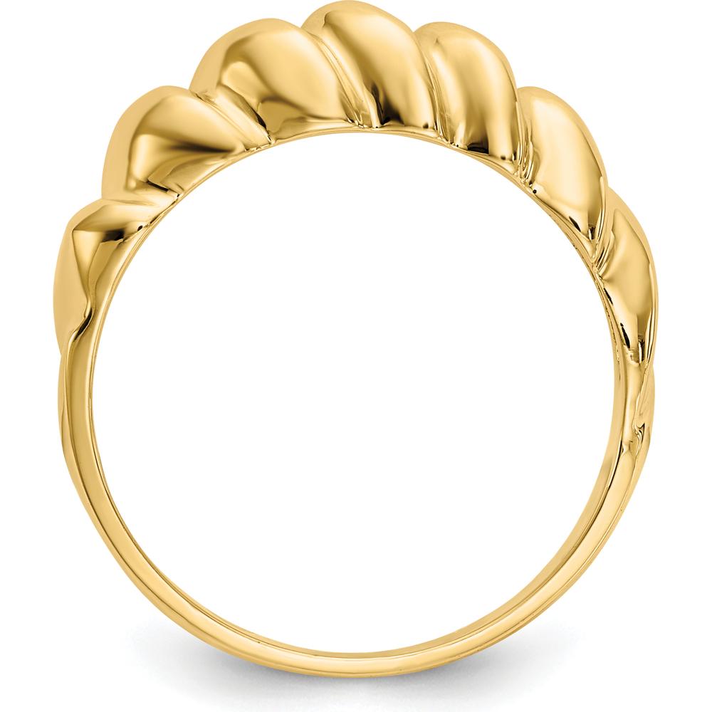 14K Yellow Gold Polished Twisted Dome Fashion Ring - Modern and Sleek Design by 0