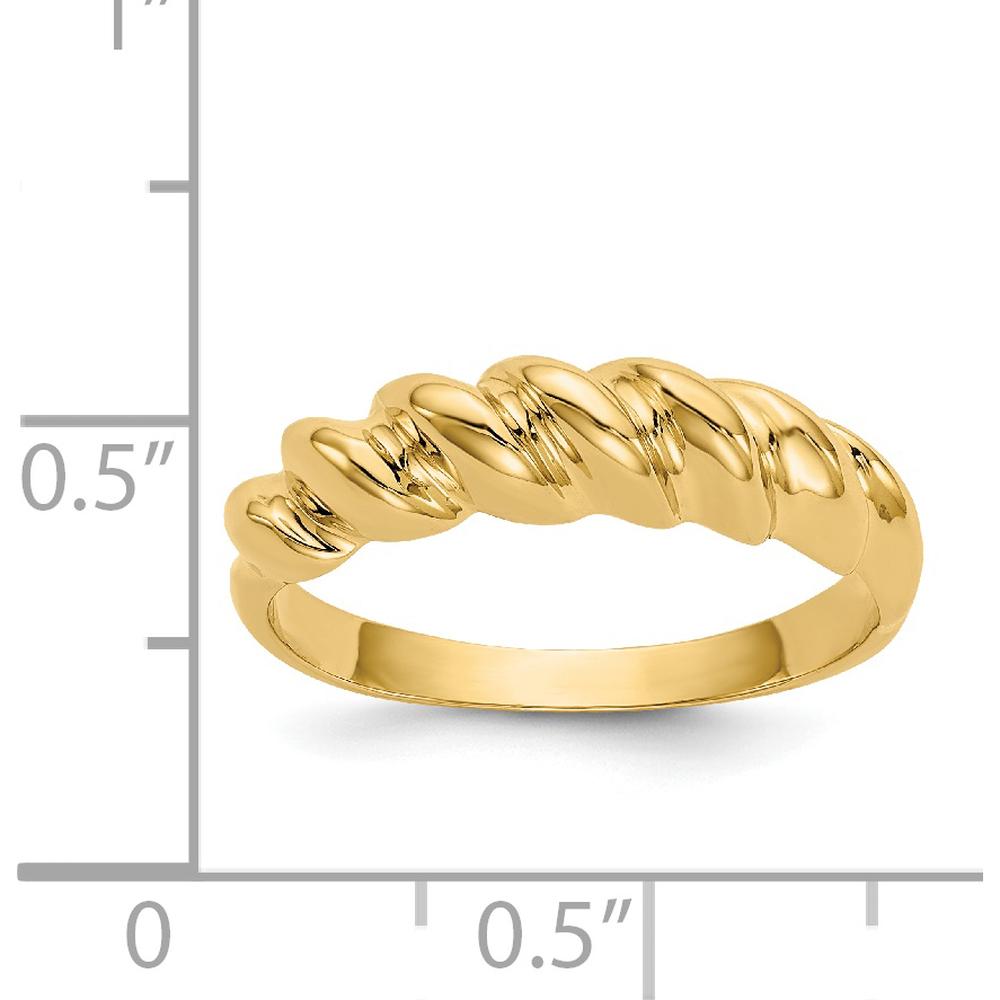 14K Yellow Gold Polished Twisted Dome Fashion Ring - Modern and Sleek Design by 0