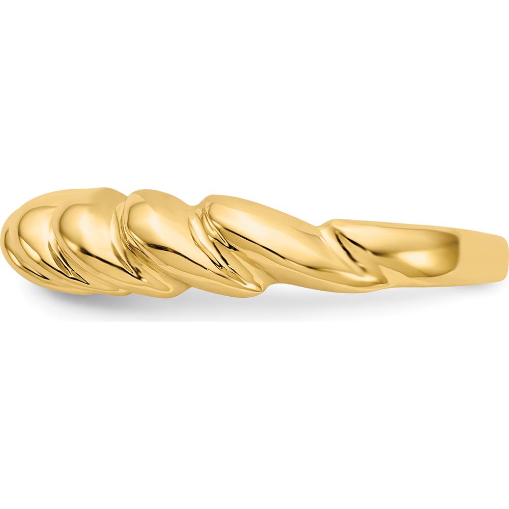 14K Yellow Gold Polished Twisted Dome Fashion Ring - Modern and Sleek Design by 0
