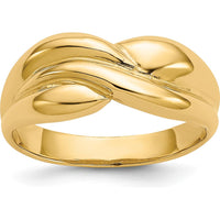 14K Yellow Gold Polished Twisted Dome Ring with Tapered Band - Fashion Jewelry Essential by Oro Pregiato