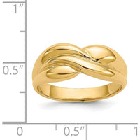14K Yellow Gold Polished Twisted Dome Ring with Tapered Band - Fashion Jewelry Essential by Oro Pregiato