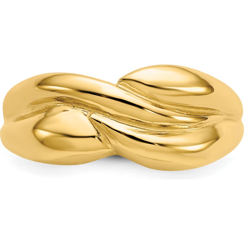 14K Yellow Gold Polished Twisted Dome Ring with Tapered Band - Fashion Jewelry Essential by Oro Pregiato