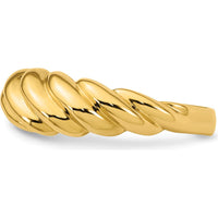 14K Yellow Gold Polished Twisted Domed Band Ring - 2.9mm Wide by 0