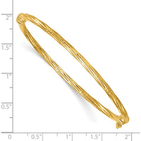14K Yellow Gold Polished Twisted Hinged Oval Bangle Bracelet - 2.87mm Width by Oro Pregiato