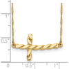 14K Yellow Gold Polished Twisted Sideways Cross Necklace - 17 Inches by 0
