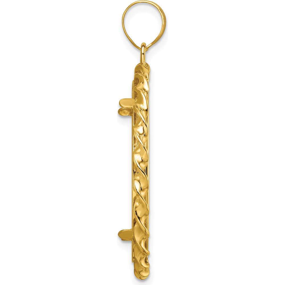 14K Yellow Gold Polished Twisted Wire Coin Bezel Pendant - Holds 1/2 oz. American Eagle Coin by Numis Coin Jewelry