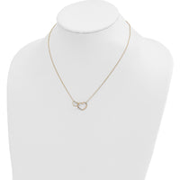 14K Yellow Gold Polished Two Interlocked Hearts Pendant Necklace - 17" by 0